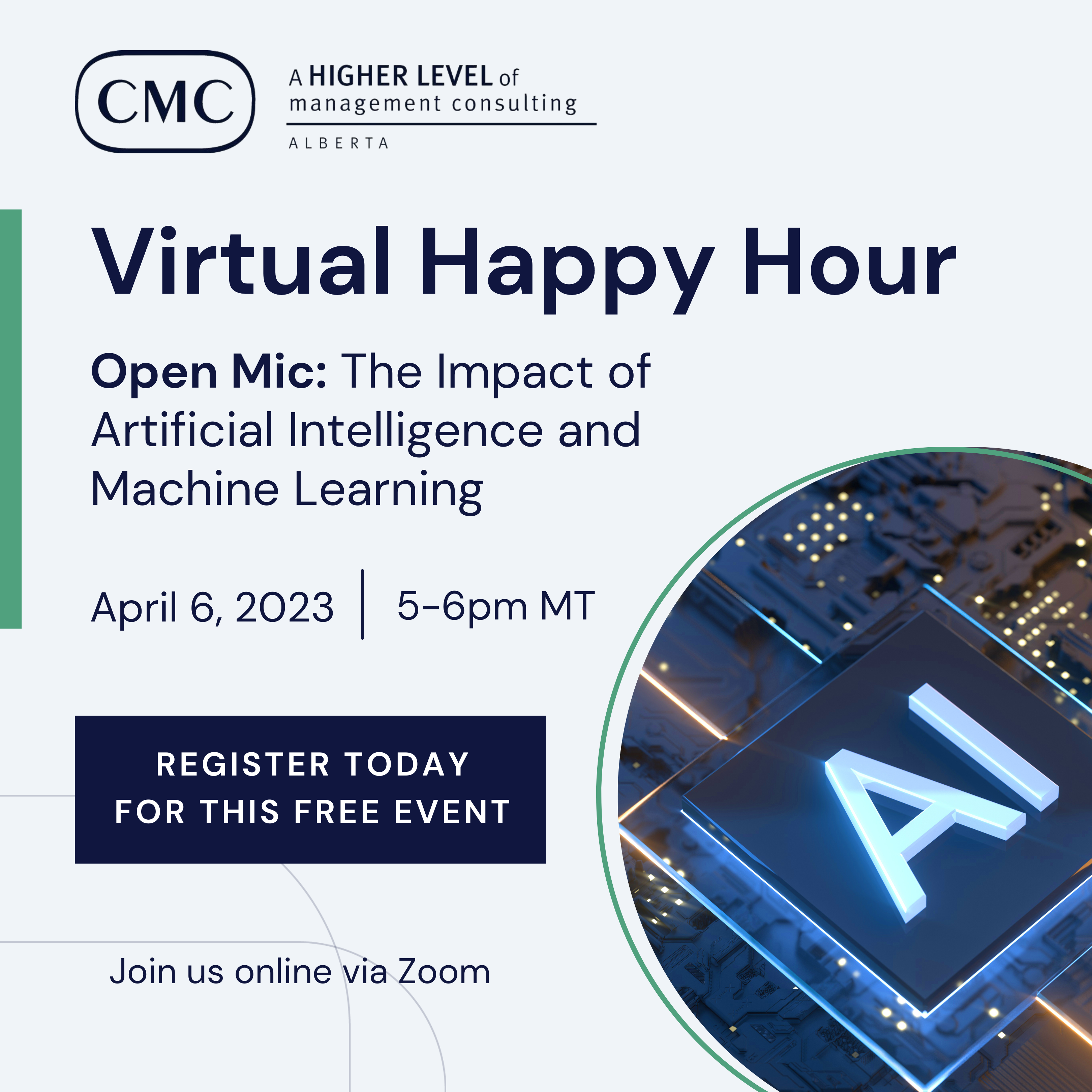 AB Virtual Happy Hour - Open Mic – Impact of Artificial Intelligence and Machine Learning.